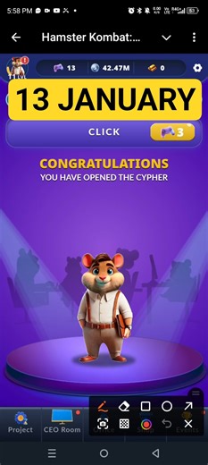 Hamster Kombat Dev Game Daily Cipher 13 January | Hamster Kombat Daily Cipher Code | Daily Combo