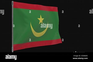 Mauritania flag on pole