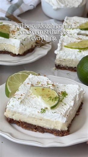 Sourdough Key Lime Pie Bars 🍋‍🟩 #sourdoughrecipe #keylimepie #cheesecakebar #recipe #lime