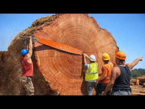 Insane Fastest Wood Processing Machines, Giant Tree Cutting and Modern Sawmill Technology