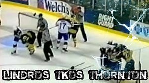 16K views · 39 reactions | Eric Lindros fights Joe Thornton from the New York Rangers at a Boston Bruins game on Jan 19, 2004. | Beer Belly Sports | Facebook