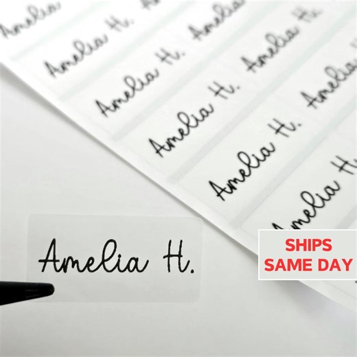 30 Clear Name Labels, Waterproof Dishwasher Safe Personalized Transparent Name Sticker for School Daycare Camp Kids Small Business - Etsy