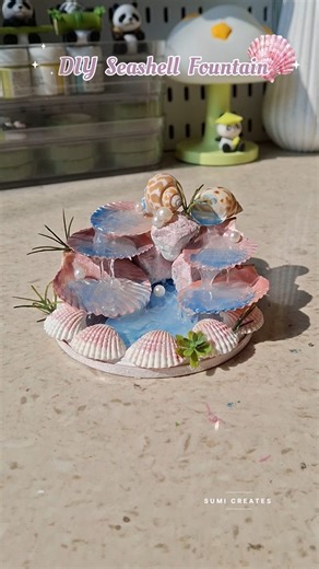 DIY seashell decor #diydecor #seashellcraft #craftideas #glueguncraft #diyfountain #viralshorts