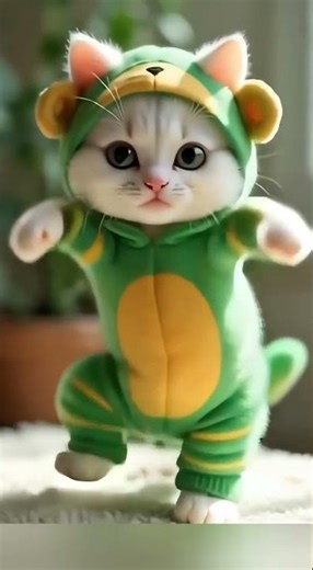 Cute Cat Dance 🐾 | Funny Dancing Cat 😍 | Kawaii Cat Shorts#trending #animation#cute#kids cartoon#ai