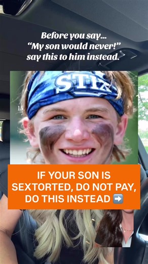 She's right -and here's the part she didn't say. If your son is ever sextorted: 1. Screenshot everything before blocking -that's your evidence 2. Block report, then stop engaging 3. Report to NCMEC (report.cybertip.org) FBI (ic3.gov) 4. Go to takeitdown.ncmec.org -free tool that removes the image across platforms And never pay - it never ends it, they just demand more. Follow @cybersecuritygirl for more daily tips to keep your family safe. Thank you @damselindefense for starting this conversatio