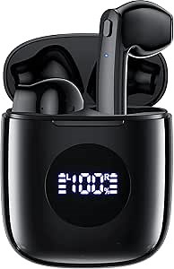 CAPOXO N7 Wireless Earbuds, Bluetooth Earbuds Headphones 78hrs Long Lasting Earphones IPX7 Waterproof Headset with Wireless Charging Case & Built-in Stereo Mic for Android iOS,Black