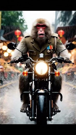 Monsoon Melodies | AI Short Film: Dancing Monkeys, Urban Rain & Cinematic Magic #monkey