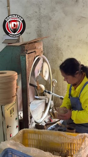 DominatorFireworks on Instagram: "Around and around it goes to become a display shell in your next community show. Next step after this dries is to get the lift charge put on and then to final packaging."