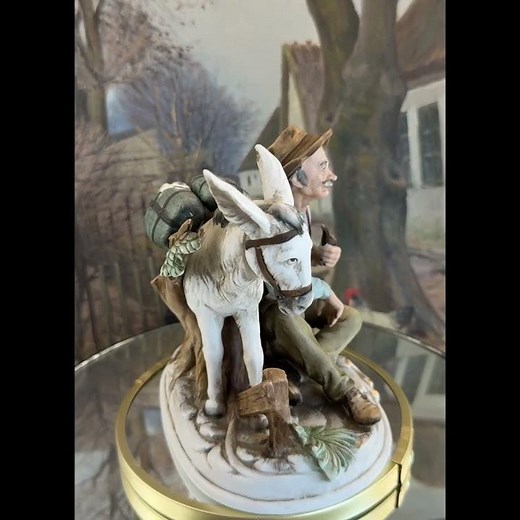 The Shocking History of This Porcelain Figurine (Donkey & Old Man)Rare Original Capodimonte figurine