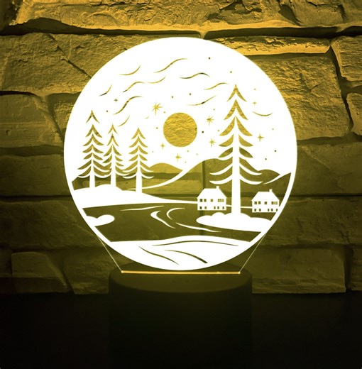 Christmas Tree 3D Lamp Laser Cut File: SVG, DXF, CNC - Etsy