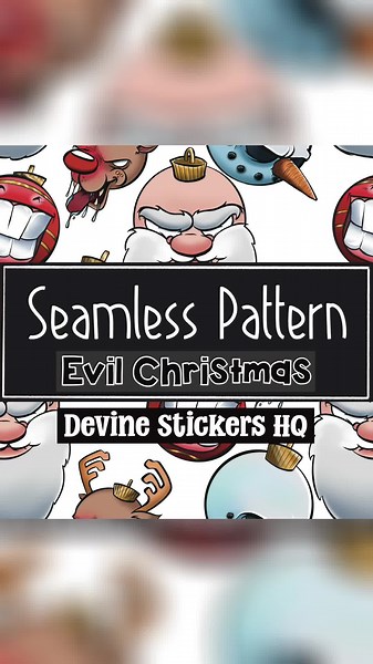 How evil is this Christmas pattern design! 🎅🏼 A little horror still hanging around from Halloween, combine that and Christmas and you have yourself an evil Christmas pattern! This would look awesome as wrapping paper! Link in bio if you want it 😃 #christmasdesign #christmaspattern #christmasart #shopfinds