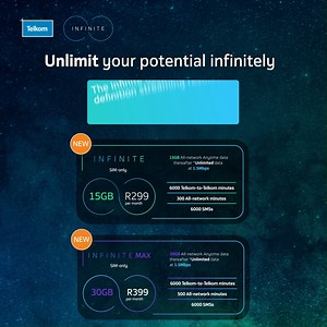 29 reactions · 39 comments | We want to make your world infinitely better. Get full speed connectivity on a 15GB or 30GB Infinite plan, thereafter unlimited at 1.5Mbps, tailored for smartphone use only. Say bye-bye to running out of data! #TelkomUnlimits Learn more: https://tlkm.link/-Infinite | Telkom | Facebook