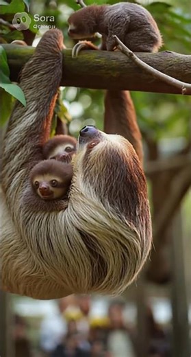 나무늘보 아기 돌봄 sloth's baby care ナマケモノの赤ちゃんのお世話 느림보 Slowpoke おっとり 귀여운 동물 cute animal 可愛い動物 precioso 动物