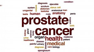 Prostate cancer animated word cloud, text design animation.