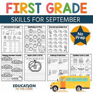 24K views · 232 reactions | "This resource has a lot of activities that are perfect for differentiating for my on-level and above-level learners." -Kim W. https://www.teacherspayteachers.com/Product/September-Packet-for-First-Grade-First-Day-of-School-Activities--7125884 | Education to the Core | Facebook