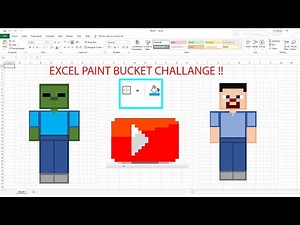 HOW TO MAKE MINECRAFT CHARACTER IN MICROSOFT EXCEL ONLY USED PAINT BUCKET TOOLS #minecraft