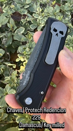 Chaves/ Protech Redencion 229 Damascus - Key Milled Handle | Andy Cranes