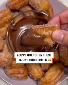 These tasty churro bites are the perfect snack 🥹🍫 | FOODbible