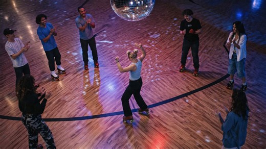 Skating performance features disco style flow