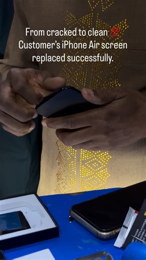 INVENTORY on Instagram: "Customer iPhone Air screen replacement done right 🔧 No stress. Clean job. Customer satisfaction first ✅ Professional iPhone screen replacement in Nigeria 🇳🇬 Fast, reliable & original-quality finish. 📍 Abuja • Lagos • Zaria 📲 DM us to fix your phone . . . #iPhoneScreenReplacement #iPhoneRepairNigeria #PhoneRepairAbuja #PhoneRepairLagos #PhoneRepairZaria iPhoneAirRepair GadgetRepair Inventory"