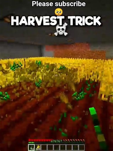 🌾 Minecraft Harvest Trick Tutorial | Super Fast Crop Harvesting in Minecraft 🚜