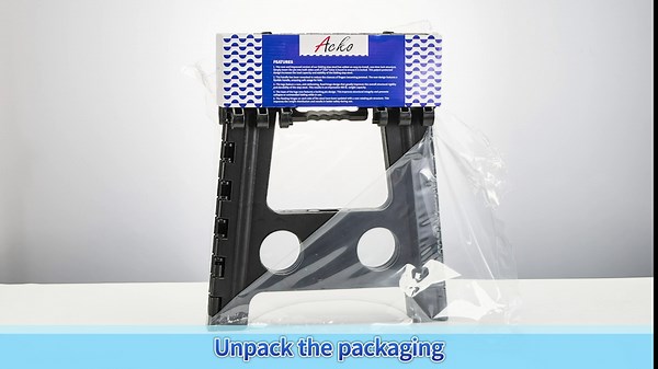 ACKO Folding Step Stool Foldable 16 Inch 400 lbs Capacity, Plastic Stools for Adults and Kids, Collapsible Stools for Kitchen, Stepping Stool with Handle(Grey)