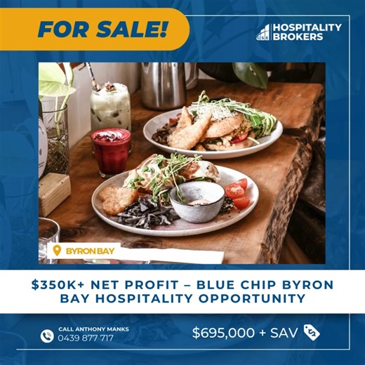 [BYRON BAY – $350k NET PROFIT – BLUE CHIP BYRON BAY HOSPITALITY OPPORTUNITY] An exceptional opportunity has emerged to acquire one of Byron Bay’s most loved and recognisable food destinations. With remarkably low rent and outstanding profitability, this is a rare chance to secure a truly blue-chip hospitality asset in one of Australia’s most tightly held markets. This is far more than a café. It is a cult favourite with a proven track record, generating in excess of $1.5 million in annual revenu
