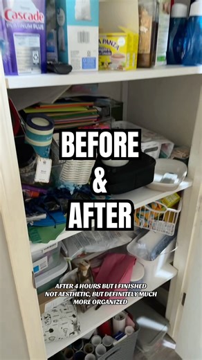 BEFORE & AFTER ORGANIZATION #beforeandafter #nonaesthetichome #closetorganizing #cleaningmotivation