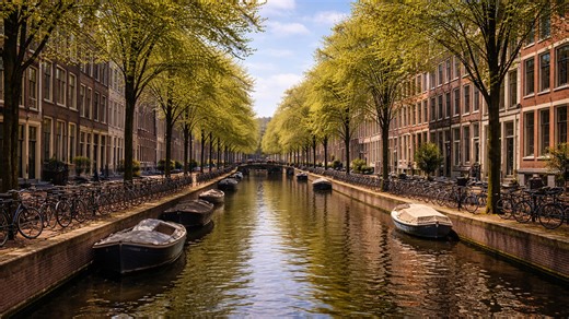 What makes Amsterdam canals so peaceful today