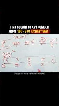 Fastest and easiest way to find square of 3 digit number #everydaymaths #motivation #mathstricks