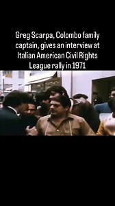 Greg Scarpa, Colombo family captain, gives an interview at an Italian American Civil Rights League rally in 1971 #OrganizedCrime #newyork #newyorker #truecrime #nyc #newyorkcity #truecrimecommunity | True Crime Memoir