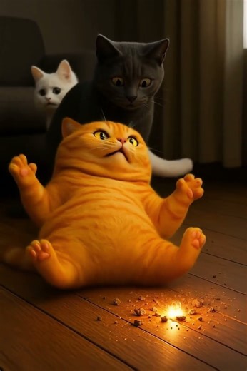 Cat Summons a Mini Meteor?! 😂✨ #funnyanimals #cat #catstory #ytshorts #animationshorts #3danimation