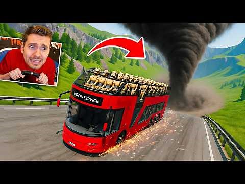 Colocando um ÔNIBUS no TORNADO GIGANTE no BeamNG Drive!