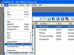 Importing References With A Filter In EndNote X3