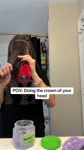 Squinting While Styling Curly Hair: A Relatable POV