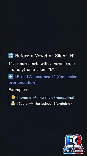 French Definite Articles 🇫🇷🇬🇧✨ – LE, LA, L’, LES 🔥 ‪@FrenchGrammar‬ #learnfrench #frenchforbeginners
