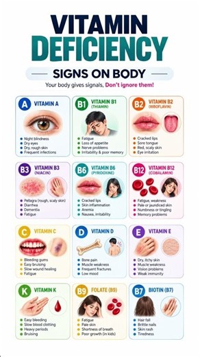 “Your body may be warning you about a vitamin deficiency 👀”😱… 👀 🧬...#MedDecoded014#VitaminDeficiency