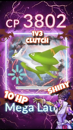 10 HP Shiny Mega Latios 1v3 Clutches Sierra #pokemon #pokemongo #youtubeshorts #latios