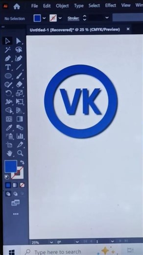 Circle VK Logo Design In Adobe Illustrator || #shorts #shortviral #logodesgin #circle