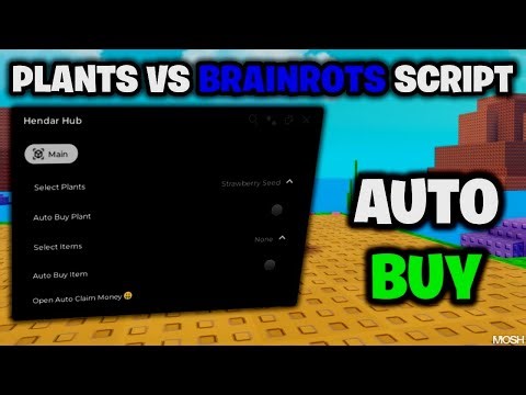 🌻Roblox Plants Vs Brainrots Script - Keyless Auto Farm, Dupe Brainrots, Card Spawner, Kill Aura🌻