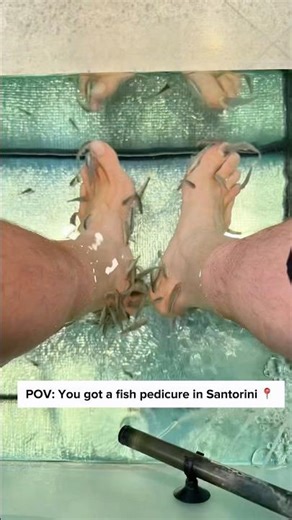Got a fish spa pedicure in Santorini Greece 📍