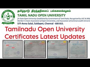 Tamilnadu Open University February 2023 Exam Certificate Latest Updates 👍