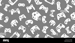 Video game controller gamepad background Gadgets and devices seamless pattern Stock Photo - Alamy