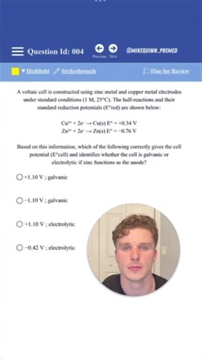 Michael Quinn | Tutoring | Premed on Instagram: "High Yield MCAT Q-Bank (gen-chem) 004 #mcat"