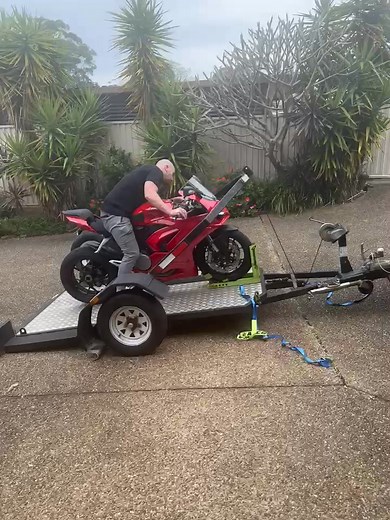 And this folks, is how easy it is to load a bike onto one of our groundloaders. Get in touch if I can make moving your bikes easier and safer. Thank you to Todd for sending me the video of him loading this beautiful Ducati. | Ferghals Motorcycle Gear