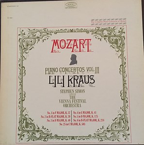 Mozart - Lili Kraus, Stephen Simon, The Vienna Festival Orchestra - Piano Concertos Vol. III