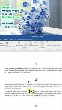 Merge Multiple Word Files into One Document | MS Word Tips & Tricks 🚀 #shorts #1Minute #msword