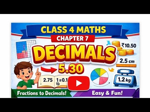 Class 4th Maths chapter 7 Decimals