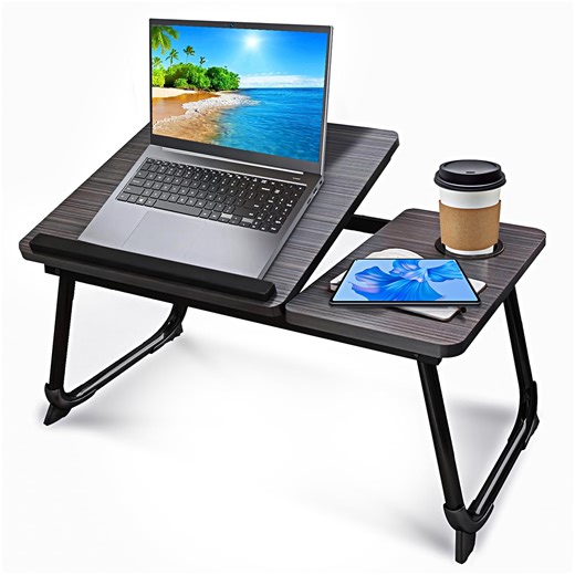 Laptop Bed Tray Table, WLRETMCI Foldable Lap Desk for Bed and Sofa, Laptop Desk Notebook Stand for Eating Breakfast, Reading Book, Watching Movie on iPad
