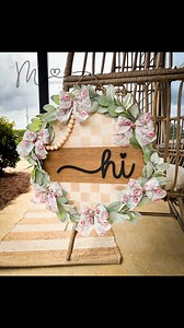 Lately I’ve been obsessed with checkered print signs and floral ribbon 🎀 | Painted by Mandy